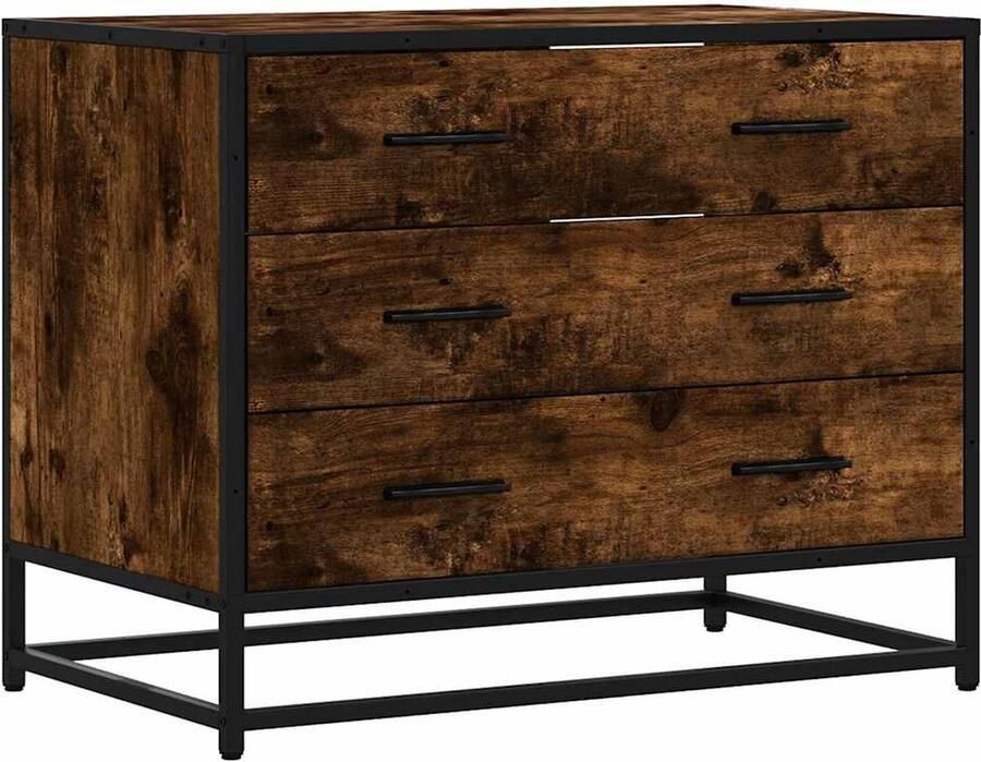 VidaXL Ladekast Gerookt Eiken 70x41x56 cm Ladekast Ladekasten Ladekastje Ladekastjes