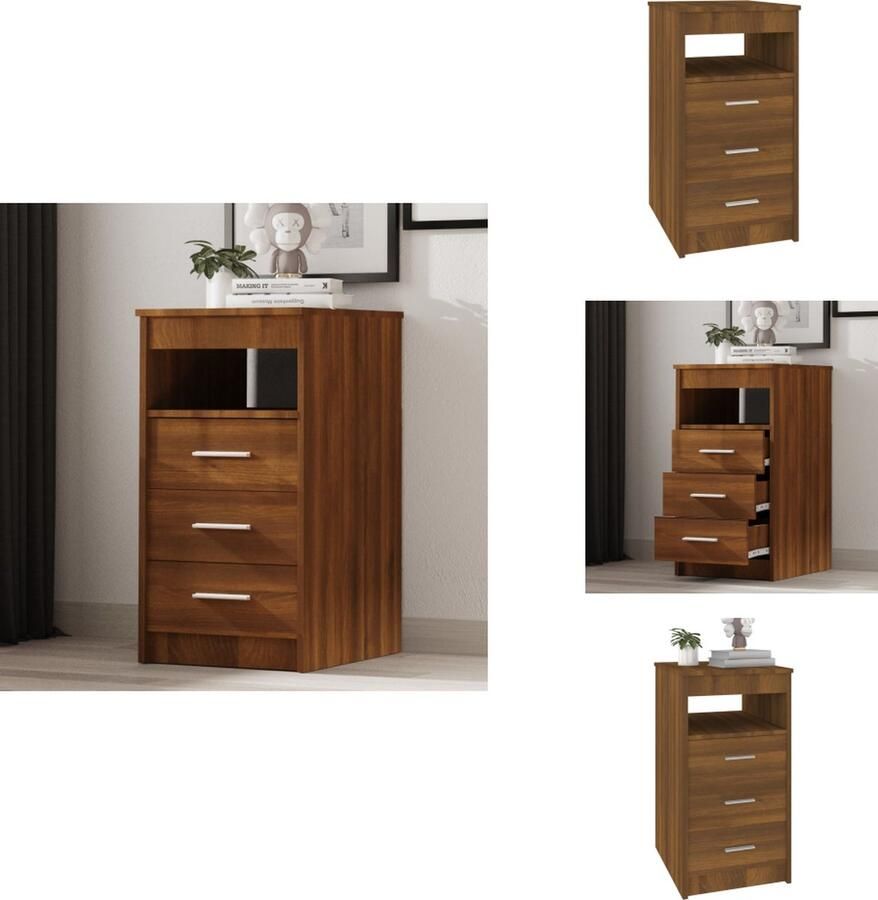 VidaXL Ladekast Ladekasten Kast Opbergkast Ladekast 40x50x76 cm bewerkt hout bruineikenkleurig