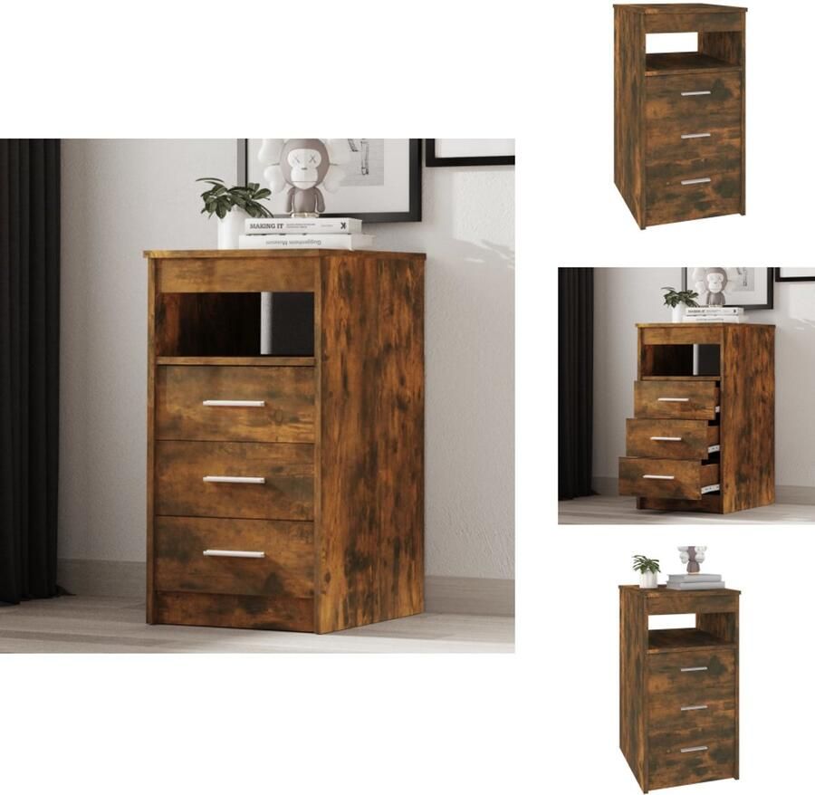 VidaXL Ladekast Ladekasten Kast Opbergkast Ladekast 40x50x76 cm bewerkt hout gerookt eikenkleurig