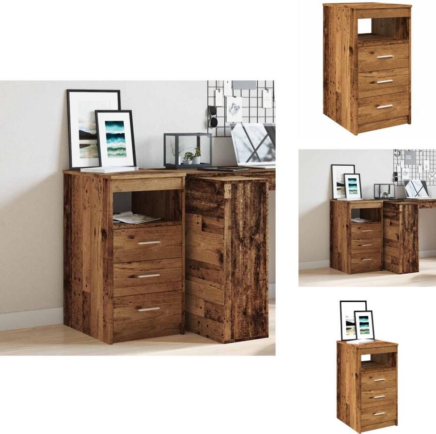 VidaXL Ladekast Ladekasten Kast Opbergkast Ladekast 40x50x76 cm bewerkt hout oud houtkleurig