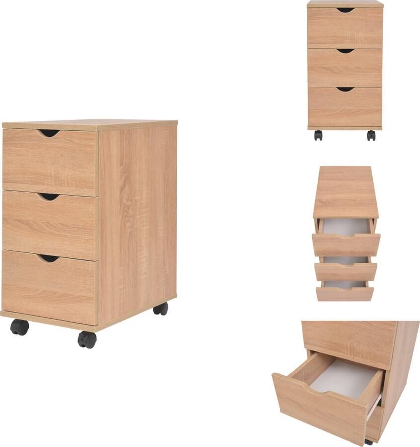 VidaXL Ladekast Ladekasten Ladekastje Ladekastjes Ladekast 33x45x60 cm eikenkleur