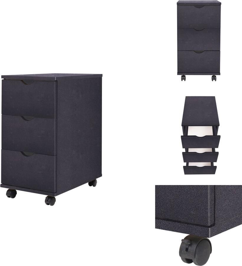 VidaXL Ladekast Ladekasten Ladekastje Ladekastjes Ladekast 33x45x60 cm zwart