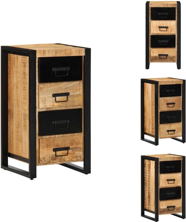 VidaXL Ladekast Ladekasten Ladenkast Ladeblok Ladekast 40x40x90 cm massief ruw mangohout