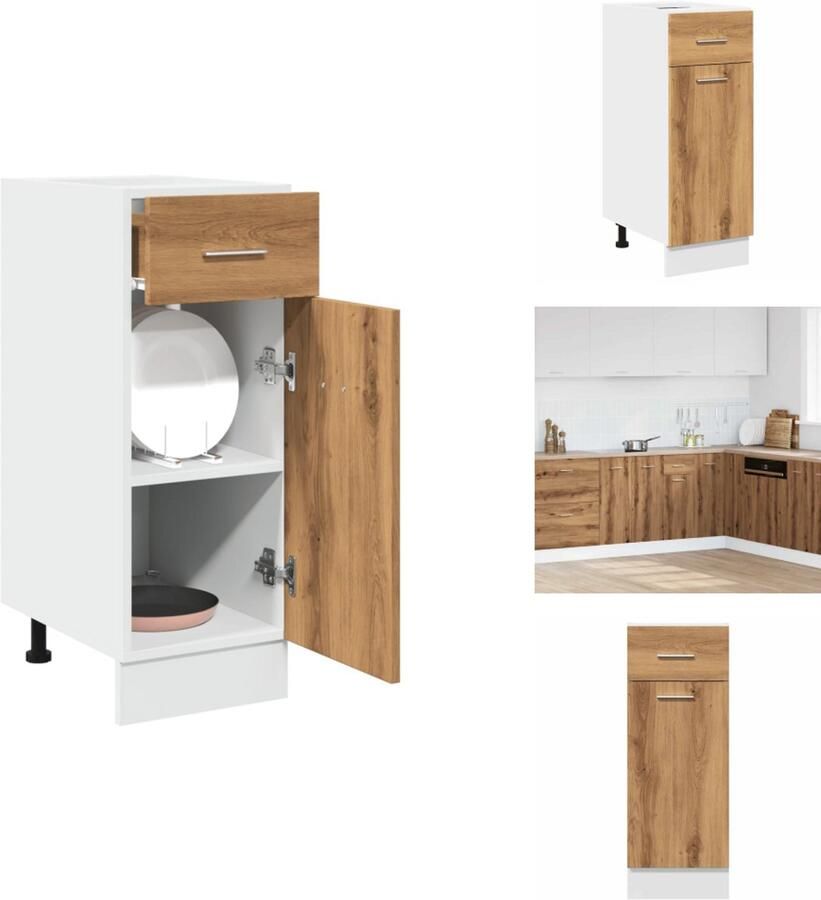 VidaXL Ladekast Ladekasten Onderkast Onderladekast Onderkast met lade 30x46x81 5 cm bewerkt hout artisanaal eiken