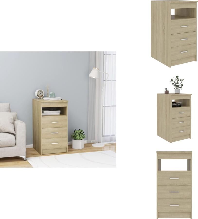 VidaXL Ladekast Ladekasten Opbergkast Opbergkasten Ladekast 40x50x76 cm bewerkt hout sonoma eikenkleurig