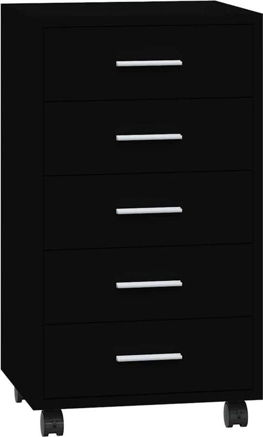 VidaXL -Ladekast-met-wieltjes-bewerkt-hout-zwart - Foto 2