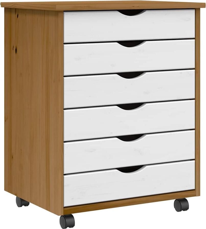 VidaXL -Ladekast-MOSS-verrijdbaar-massief-grenenhout-honingbruin - Foto 2