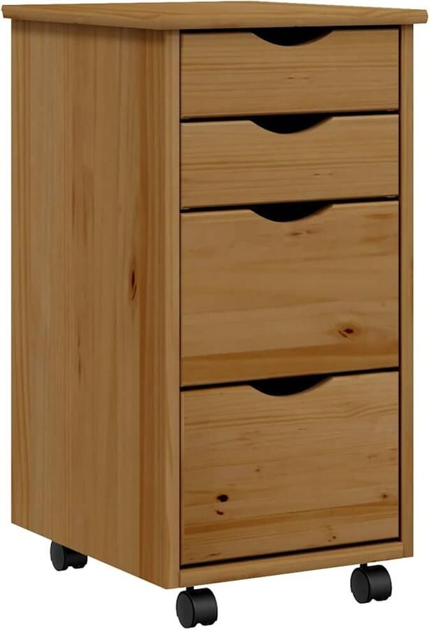 VidaXL -Ladekast-MOSS-verrijdbaar-massief-grenenhout-honingbruin - Foto 3