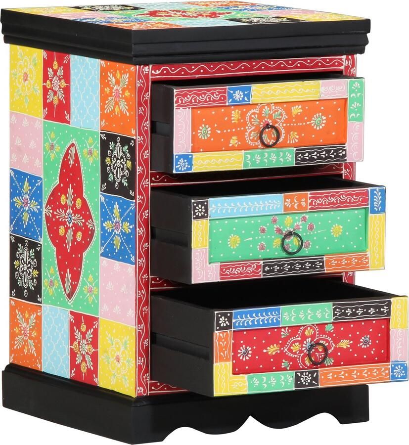 VidaXL Ladekast Multikleur 40 x 40 x 60 cm Massief mangohout