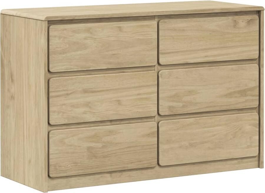 VidaXL Ladekast SAUDA 111x43x73 5 cm massief grenenhout eikenkleurig - Foto 3