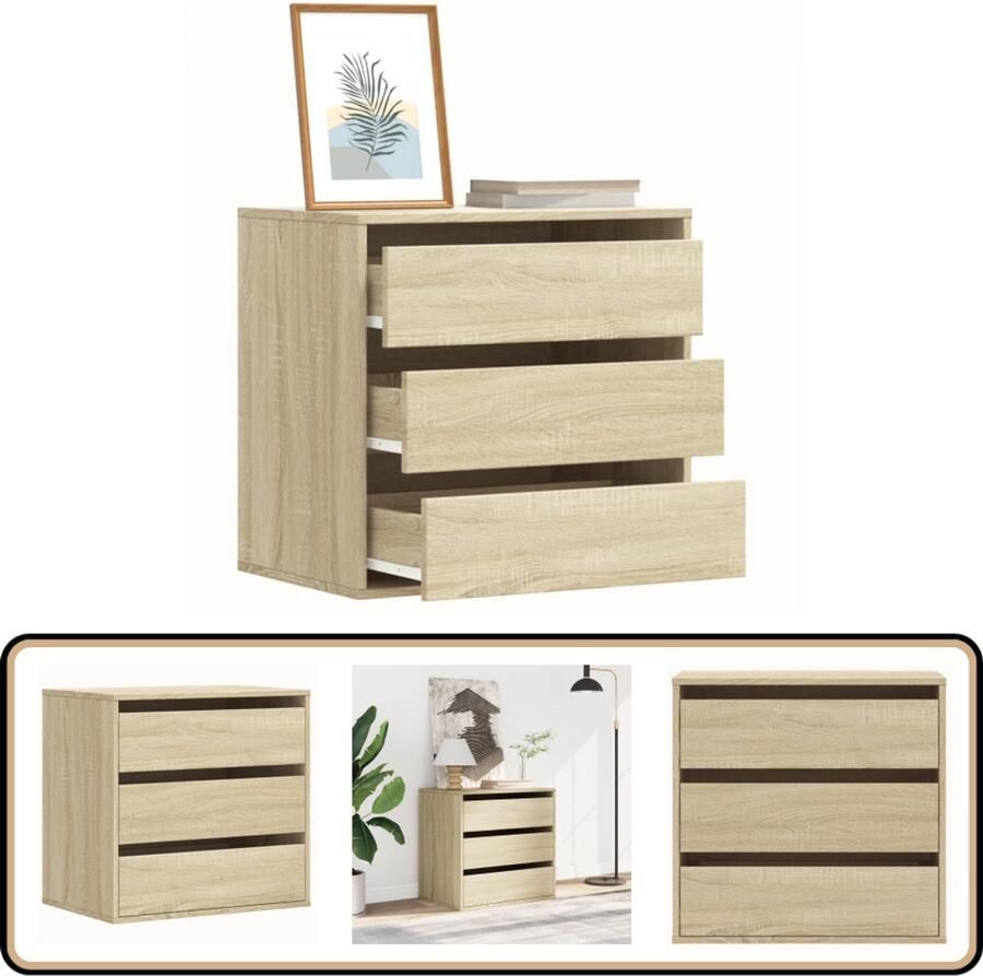 VidaXL ladekast sonoma eiken 60x41x58 cm Ladekast Houten Ladekast Salontafel Tv Tafel Opslagkast