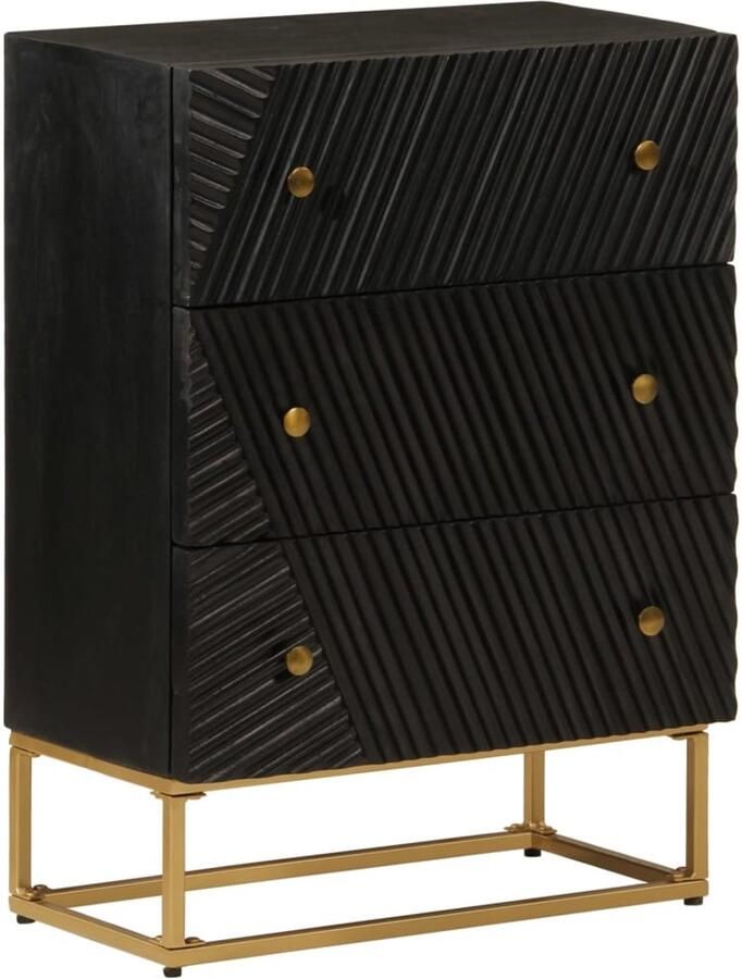 VidaXL Ladekastje 55x30x76 cm Mangohout en IJzer Ladekast Ladekasten Ladenkast Ladeblok