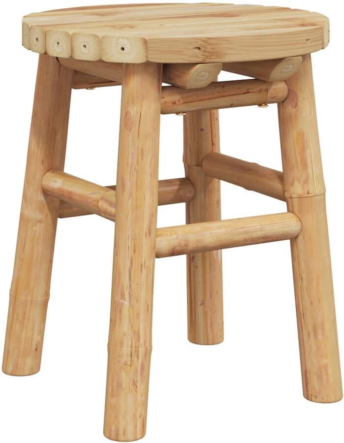 VidaXL Opvouwbare Kruk Natuurlijke Bamboe Bamboevezel 32 x 32 x 36 cm - Foto 2
