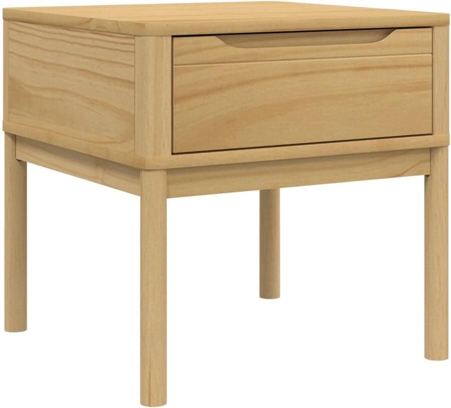 VidaXL Lamptafel FLORO Grenenhout Wasbruin Opbergkast Nachtkastje Salontafel Hout Grenenhout