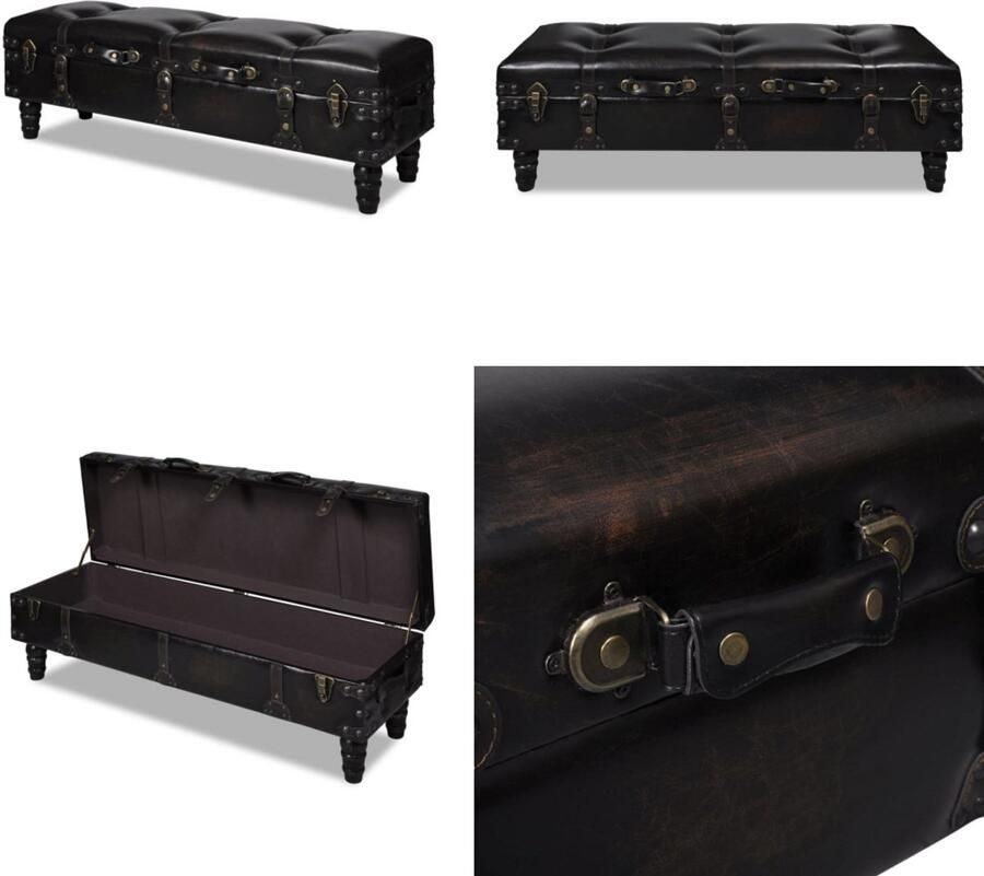 VidaXL Lange opslagbank bruin Bankje Bankjes Hocker Hockers