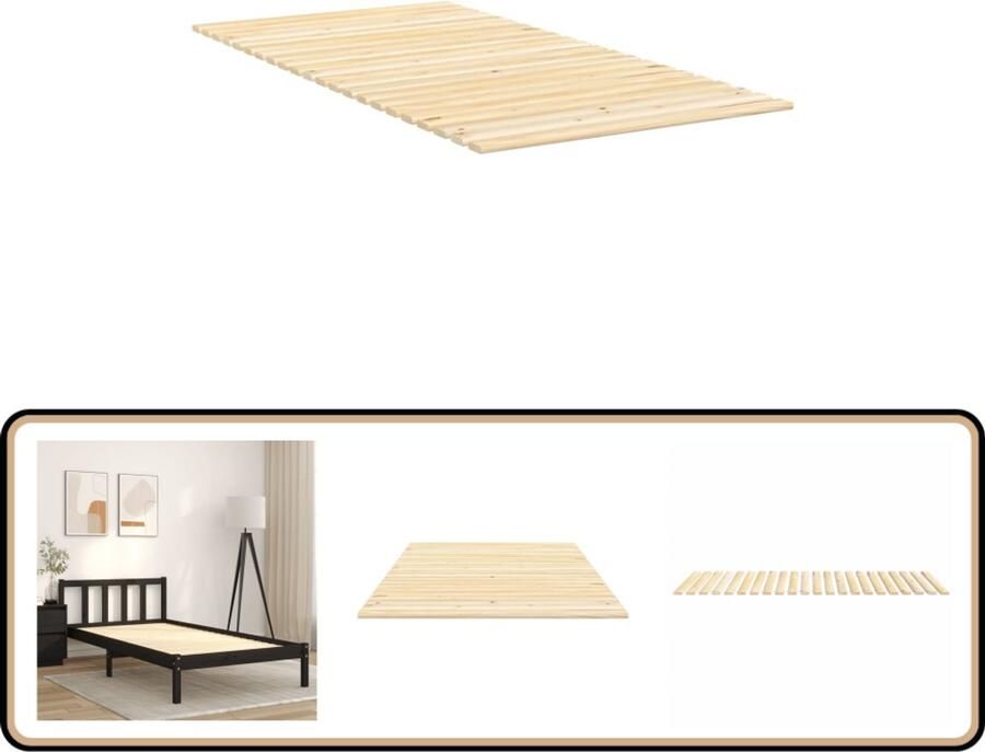 VidaXL Lattenbodem 100x200 cm massief grenenhout