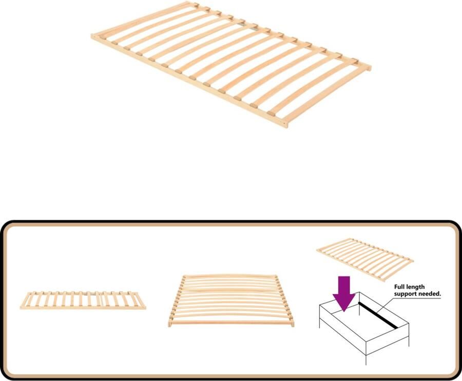VidaXL Lattenbodem 13 Latten 100x200 cm Lattenbodem Houten Lattenbodem Bedbodem Tweepersoons Bedbodem Beukenhouten Bedbodem Massief Hout Bedbodem Slaapcomfort Slaapkamer Meubilair Nieuwe Bedbodem