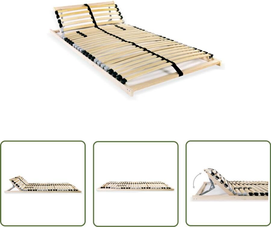 VidaXL Lattenbodem 28 Latten 7 Zones 70x200 cm Lattenbodem Bedbodem Hout Beukenhouten Bruine Bedbodem Tweepersoons Bed Slaapcomfort