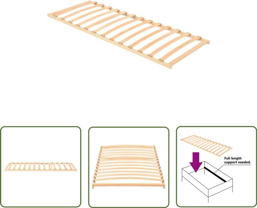 VidaXL Lattenbodem 70x200 cm 13 Latten Lattenbodem Bedbodem Hout Bedbodem Beukenhouten Bedbodem Bruine Bedbodem Tweepersoons Bedbodem Slaapcomfort