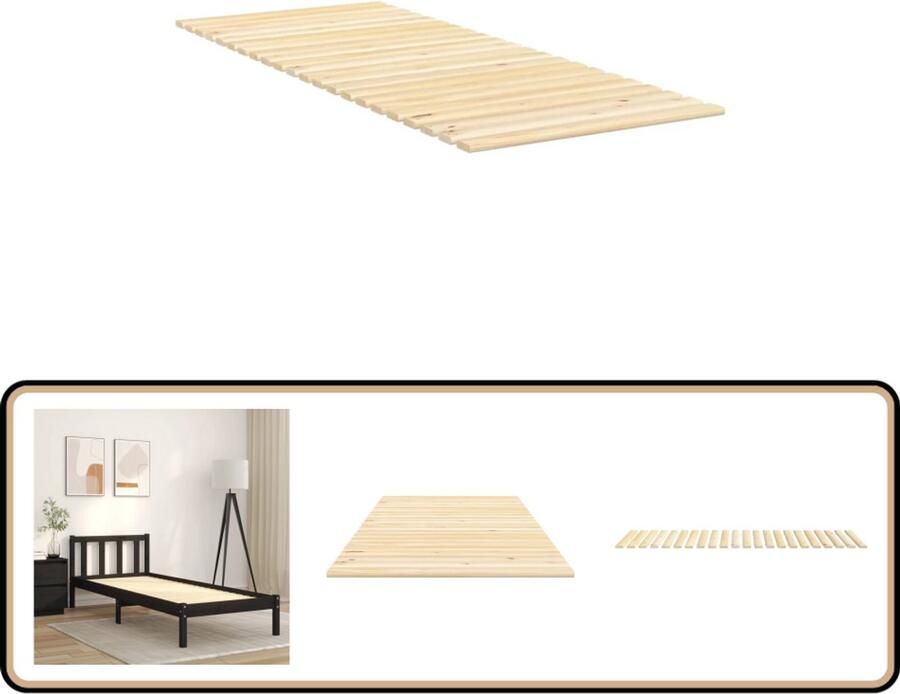 VidaXL Lattenbodem 80x200 cm massief grenenhout