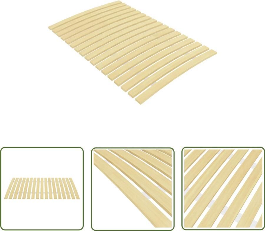 VidaXL Lattenbodem 80x200 cm Populierenhout Lattenbodem Houten Lattenbodem Populierenhouten Lattenbodem 80x200 Bedbodem Kinderbedbodem Stapelbedbodem Platvormbedbodem Bruine Lattenbodem