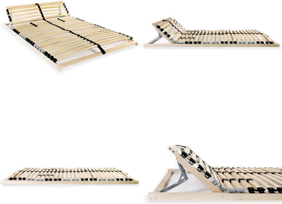 VidaXL Lattenbodem met 28 latten 7 zones 100x200 cm Lattenbodem Lattenbodems Bedbodem Vloerbed