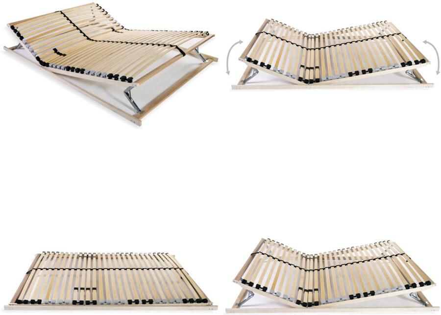 VidaXL Lattenbodem met 28 latten 7 zones 140x200 cm Bedbodem Bedbodems Lattenbodem Lattenbodems