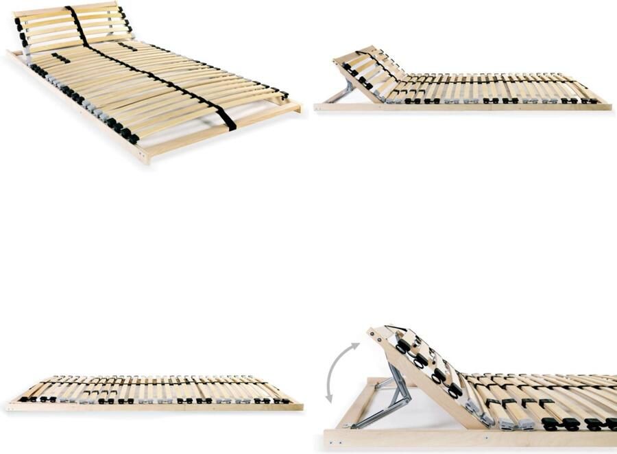 VidaXL Lattenbodem met 28 latten 7 zones 90x200 cm Bedbodem Bedbodems Lattenbodem Lattenbodems