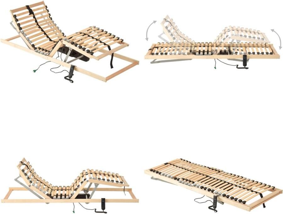 VidaXL Lattenbodem met 28 latten 7 zones elektrisch 100x200 cm Bedbodem Bedbodems Lattenbodem Lattenbodems