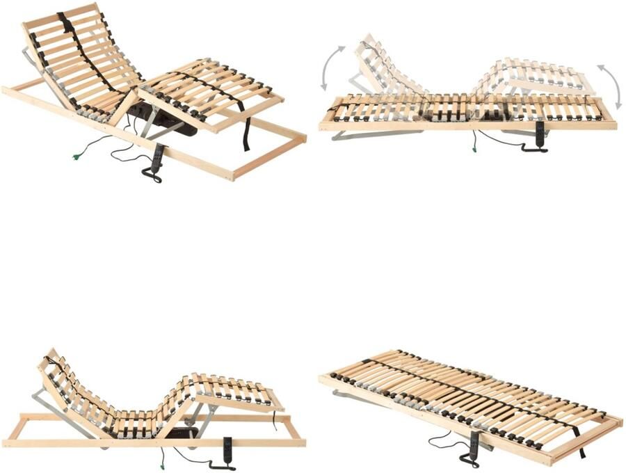 VidaXL Lattenbodem met 28 latten 7 zones elektrisch 90x200 cm Bedbodem Bedbodems Lattenbodem Lattenbodems