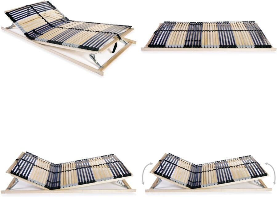 VidaXL Lattenbodem met 42 latten 7 zones 140x200 cm Bedbodem Bedbodems Lattenbodem Lattenbodems