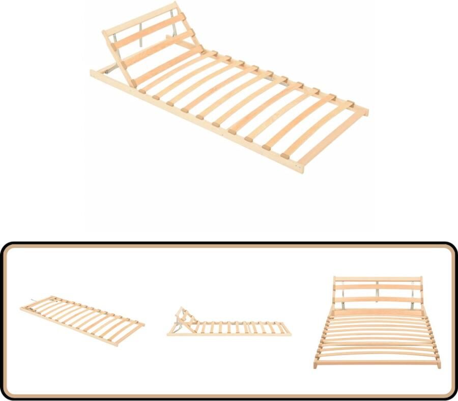 VidaXL Lattenbodem Verstelbaar Hoofdeinde 70x200 cm Lattenbodem Houten Bedbodem Tweepersoons Bedbodem Verstelbaar Hoofdeinde Slaapcomfort