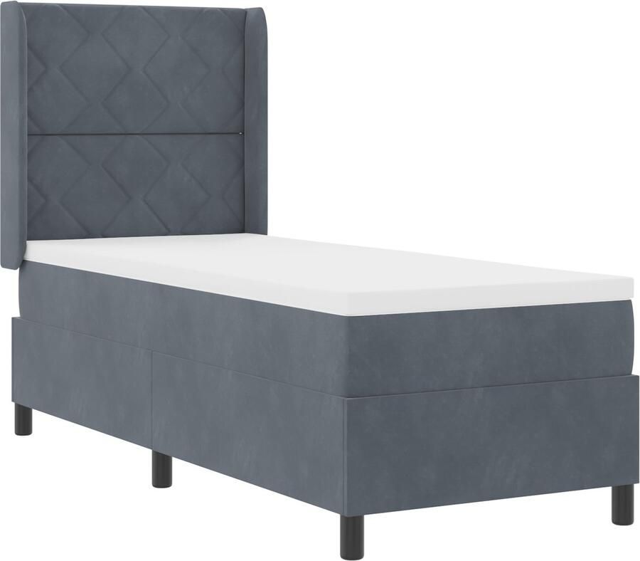 VidaXL Boxspringbed met Matras en LED Donkergrijs 80x200 cm Fluweel