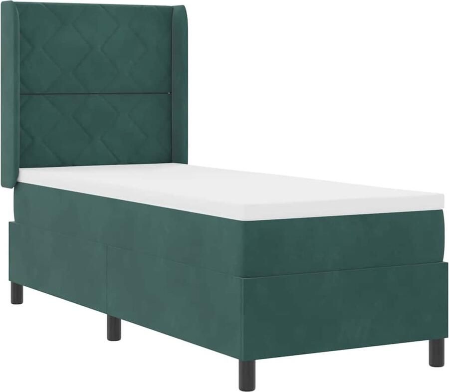 VidaXL Boxspring bed met hoofdeinde Donkergroen 80 x 200 cm Fluweel