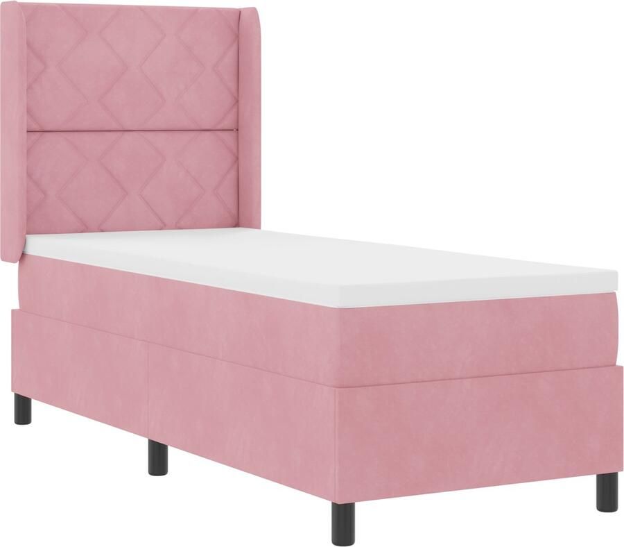 VidaXL LED boxspring bed met matras Roze 80 x 200 cm Fluweel