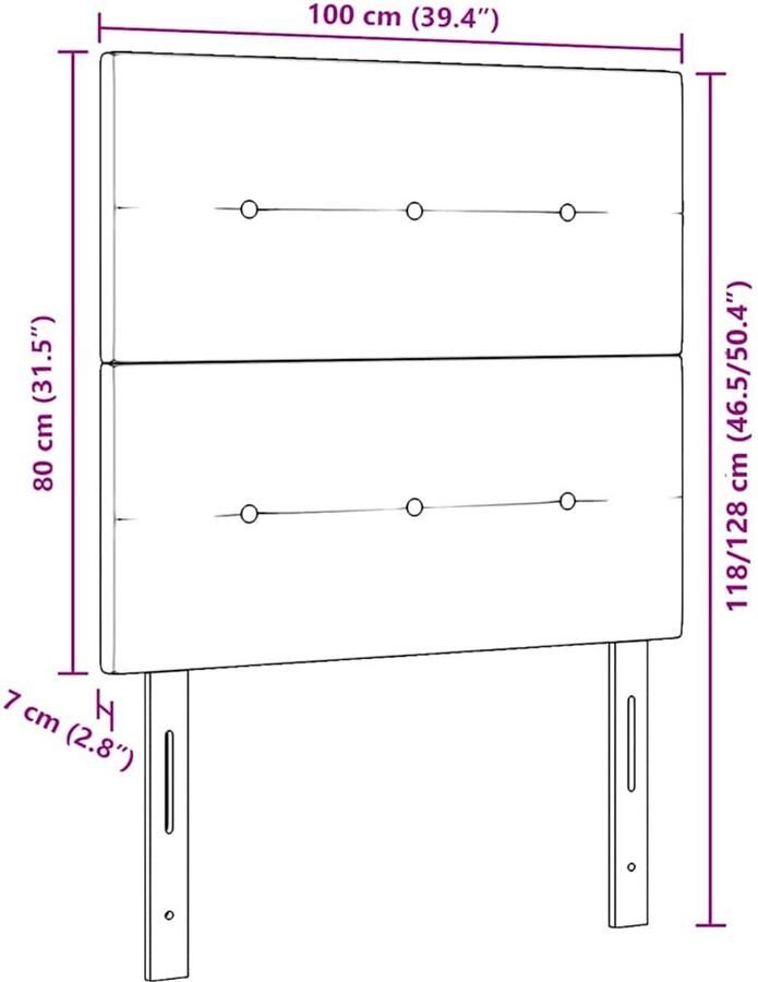 VidaXL LED Hoofdbord Donkerblauw 100 cm Velvet
