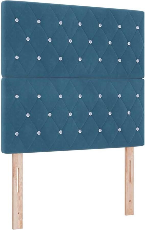 VidaXL LED Hoofdbord Donkerblauw 100 cm Fluweel