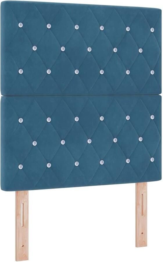 VidaXL LED Hoofdbord Donkerblauw 80 cm Velvet