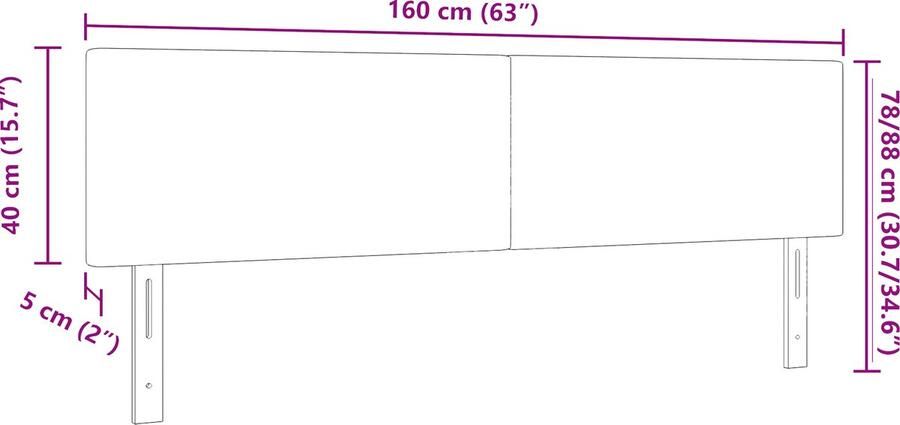 VidaXL LED Hoofdbord Eenvoudig Ontwerp Crème 80 cm Corduroy