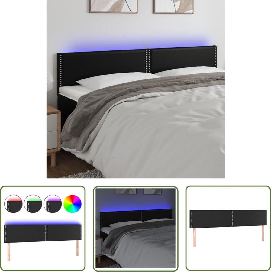 The Living Store Hoofdeind LED Strip Zwart 200 x 5 x 78 88 cm Inclusief schaarsymbool IP65 Hoofd Bord Led Hoofdbord Zwart Hoofdbord Met Led Verlichting Slaap Kamer Decoratie