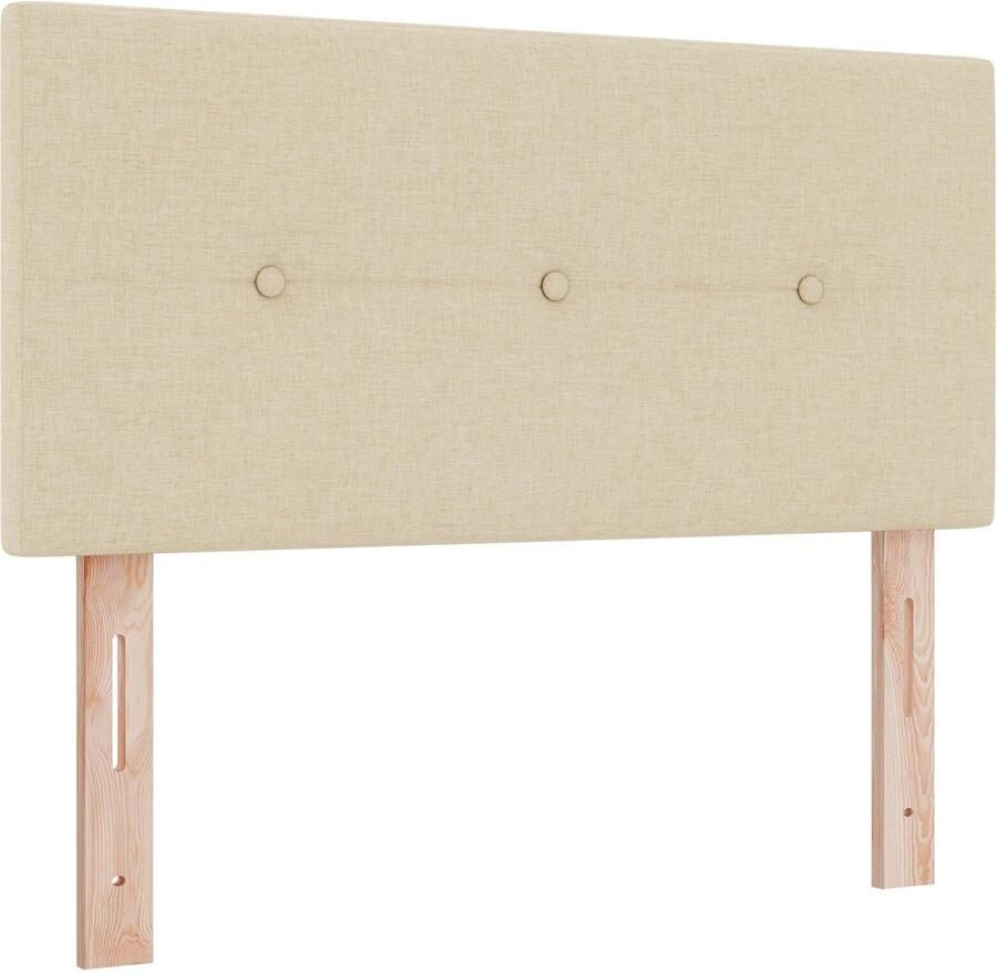 VidaXL Hoofdbord Crème Stof 100 cm Eenvoudig Gestoffeerd Hoofdbord
