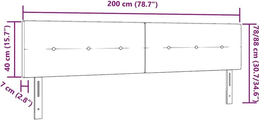 VidaXL LED hoofdbord met knopen donkerblauw 100 cm velvet
