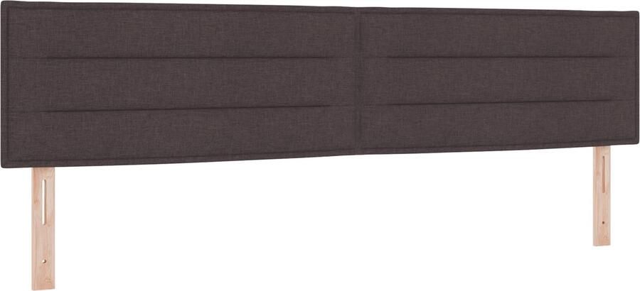 VidaXL LED Hoofdbord Lijnen Ontwerp Donkerbruin 100 cm Stof