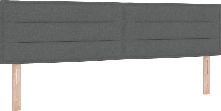 VidaXL LED Hoofdbord Lijnen Ontwerp Donkergrijs 90 cm Stof