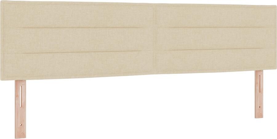VidaXL LED Hoofdbord Lijnenontwerp Crème 90 cm Stof