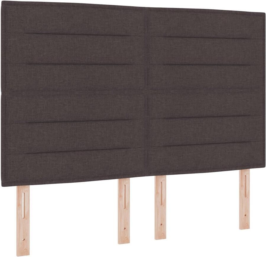 VidaXL LED Hoofdbord met LED -striplichten Donkerbruin 160 cm Stof