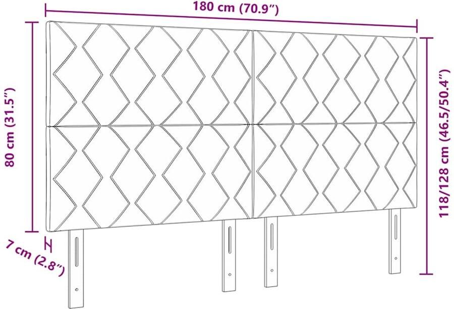 VidaXL LED Hoofdbord met Diamant Blokken Ontwerp in Donkerblauw 180 cm