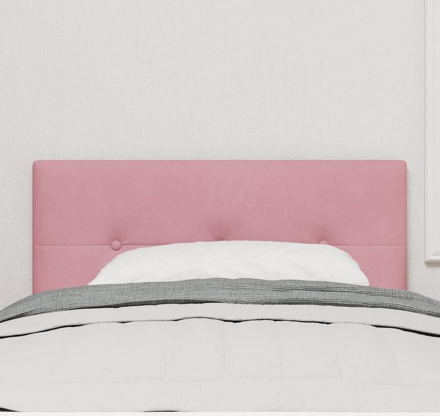 VidaXL Hoofdbord met LED -striplichten Verstelbaar Roze 80 cm Fluweel - Foto 2