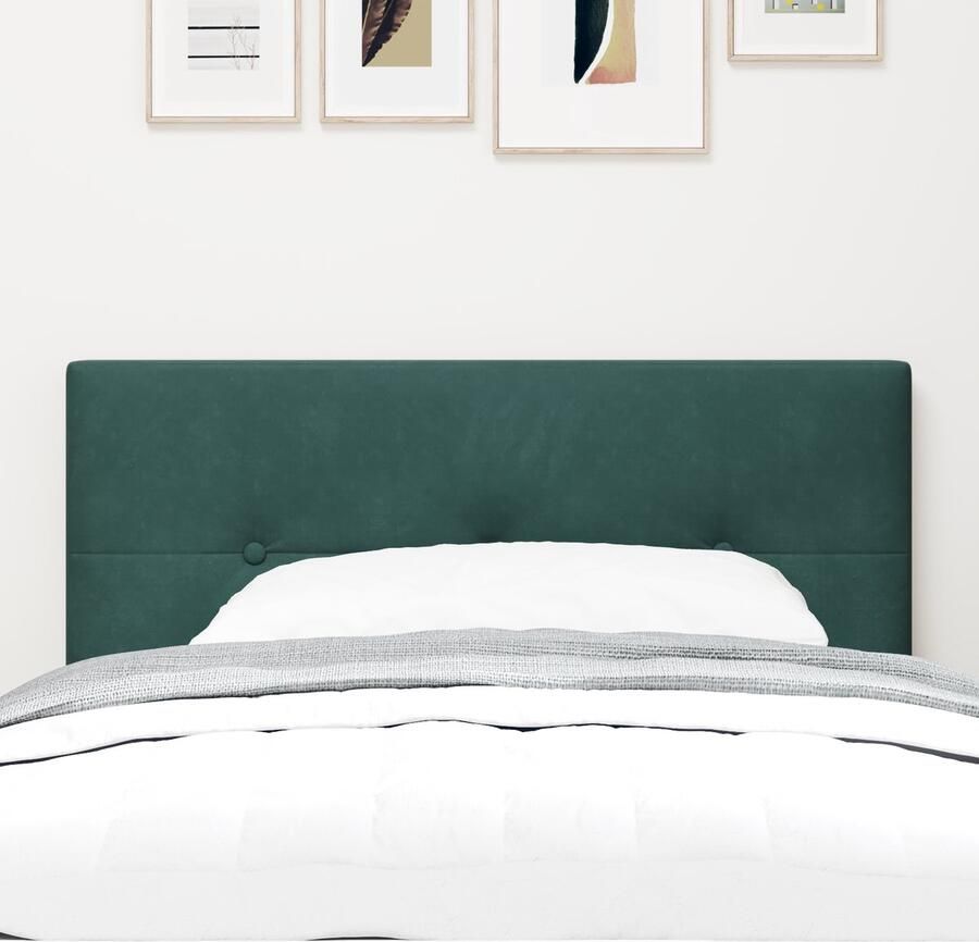 VidaXL Hoofdbord met LED -striplichten Verstelbaar Groen 80 cm Fluweel - Foto 2