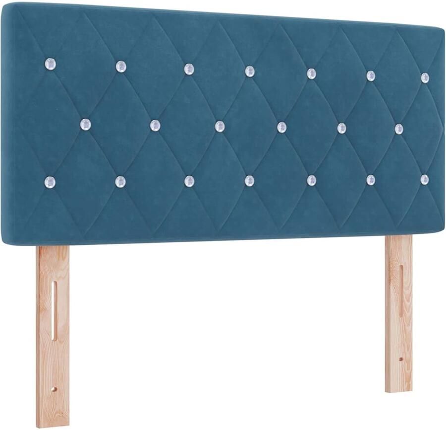VidaXL LED Hoofdbord met Kristal Knoppen Tufted Donkerblauw 100 cm Velours